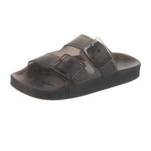 Balenciaga Black Rubber Buckle Slides Sandals 36 US 6